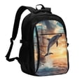 thumbnail image 1 of Easygdp Sailing Dancing Dolphin Mochila para Laptop de Viaje con Puerto USB, Mochila para Laptop con Puerto de Carga USB para Mujeres y Hombres, 1 of 7
