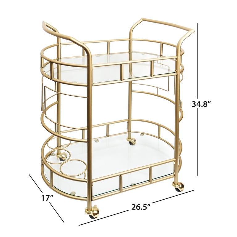 Better Homes & Gardens Fitzgerald Gold Metal Bar Cart - Walmart.com