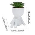 thumbnail image 3 of Cute Figure Ceramic Doll Flower Pot - Creative Planter for Home and Office Decoration, 3 of 5