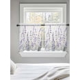 thumbnail image 5 of Lavender Floral Tier Curtains 24 Inch Length,Sheer Curtains for Bedroom Living Room Window Spring Flowers Botanical Plants Rod Pocket Drapes Kitchen Curtains Small Half Window 27.5"x24" 2 Panels, 5 of 6
