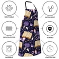 thumbnail image 5 of Xecao Lavender Flowers Print Kitchen Cooking Aprons, Waterproof Adjustable Bib Aprons with 2 Pockets for Women Men Chef, 5 of 8