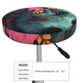 thumbnail image 7 of Picia Colorful Flower Dog A pattern Round Stool Covers Comfy Seat Covers Stretch Removable WashableChair Slipcover Round Bar Chair Cushion Cover-12 inch, 7 of 7