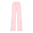 thumbnail image 3 of Boli Women's Pants Fashion Solid Color Elastic Waist Sports Casual Full Length Pants，Size S-3XL, 3 of 4
