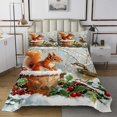 thumbnail image 1 of Erosebridal Cartoon Squirrel Bird Coverlet Set Queen, Botanical Tree Fruit Bedding Set, Microfiber 3 Pieces, 1 of 5