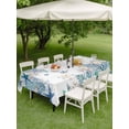 thumbnail image 4 of Outdoor Tablecloth with Umbrella Hole for Patio/Picnic/Party/Camping, Teal Blue Coastal Waterproof Table Cloth Rectangle Table Cover Washable, Summer Beach Nautical Coral Starfish (60"x 84"), 4 of 9