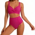 thumbnail image 3 of UTSJKR Women's 2026 Trendy High Waist Two Piece Bikini Set, European Sexy Cross Border Bathing Suit, Beach Swimwear Hot Pink L, 3 of 6