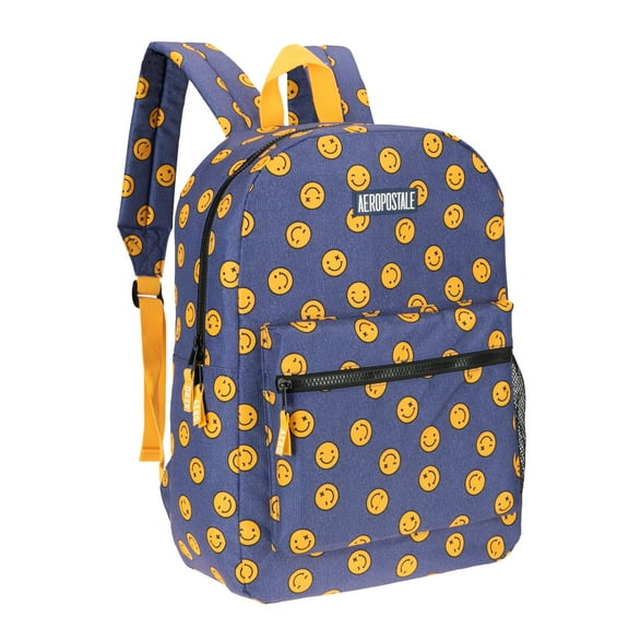 Aeropostale  Backpack for School, College, and Travel， Water Resistant Bookbag Blue Smile
