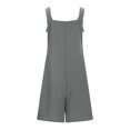 thumbnail image 5 of Amvlyk Jumpsuits for Women Summer Sleeveless Button Down Short Rompers Comfortable Adjustable Straps Suspender Shorts Casual Solid Loose Overalls Pant with Pockets for Trendy Beach Vacation Outfits, 5 of 5
