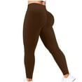 thumbnail image 2 of Hurxie Deals 2025 High Waisted Leggings for Women Ankle Length Capris Buttery Soft Yoga Pants Workout Athletic Legging Casual Tights Brown,L, 2 of 6