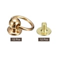 thumbnail image 3 of Unique Bargains 6x8mm Ball Head Stud Rivets Screw Back with O Ring, 12Pack Button Nipple Rivet, Gold Tone, 3 of 4