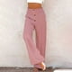 thumbnail image 2 of Pantalones palazzo de lino de cintura alta y pierna ancha para mujer, con cordón y bolsillos, 2 of 6