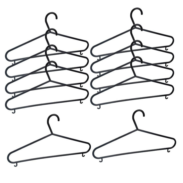 10 perchas para ropa, estante organizador de ropa, perchas para pantalones, perchas para camisas, tendedero para el hogar, dormitorio al aire libre, Negro