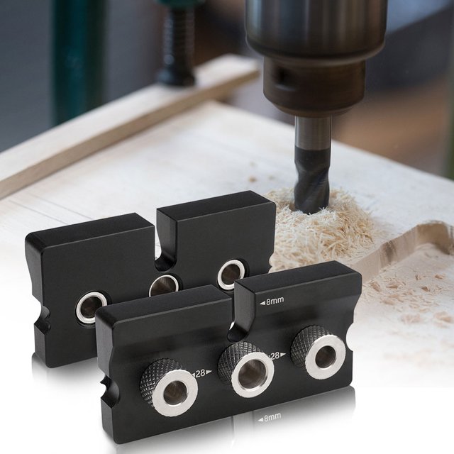 Localizador de piezas integradas de 8/8/10mm, plantilla de guía de broca para agujeros, herramienta portátil para carpintería JShteea El nuevo