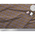thumbnail image 3 of Soimoi Brown polyester Crepe Fabric Geometric,Yellow & Purple Floral Damask Print Sewing Fabric BTY 52 Inch Wide, 3 of 3