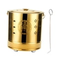 thumbnail image 4 of DYNWAVECA Burning Bucket Portable Handle Versatile Burn Barrel for Paper Outside Trash Gold S, 4 of 10