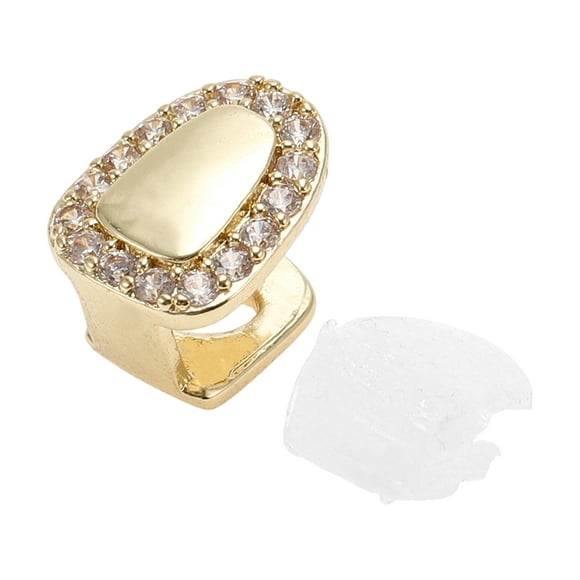 Conjunto de Grillz para Dientes Únicos Bargains Hip Hop con Pinzas para Fiesta de Halloween Show Hip Hop Tono Dorado