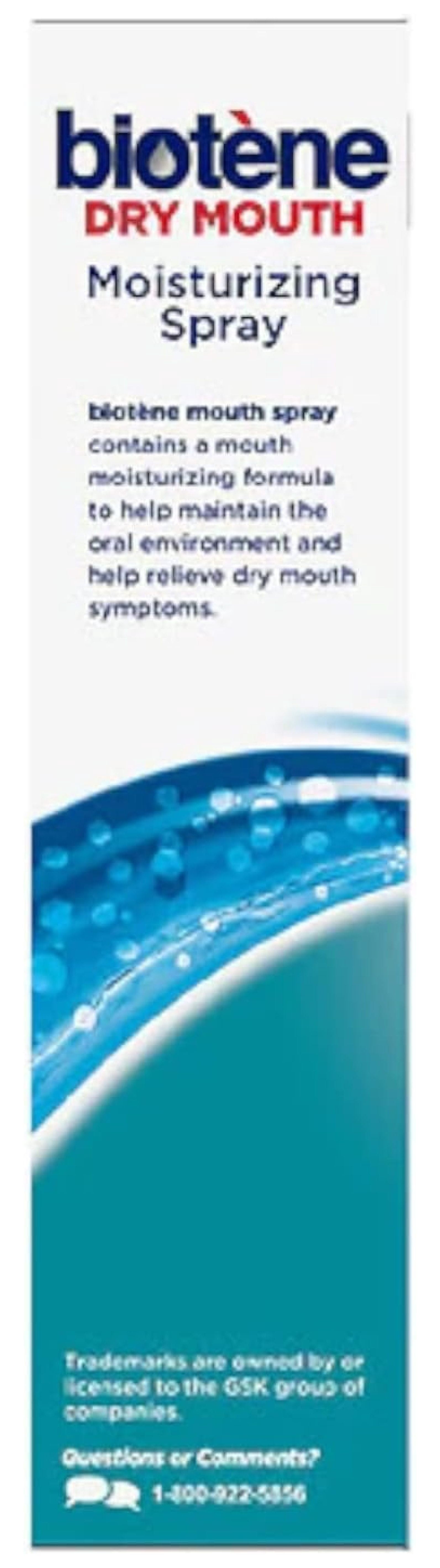 Biotene Moisturizing Dry Mouth Spray, Moisturizing Spray for Dry Mouth and Bad Breath, Gentle Mint - 1.5 fl oz (Pack of 4)