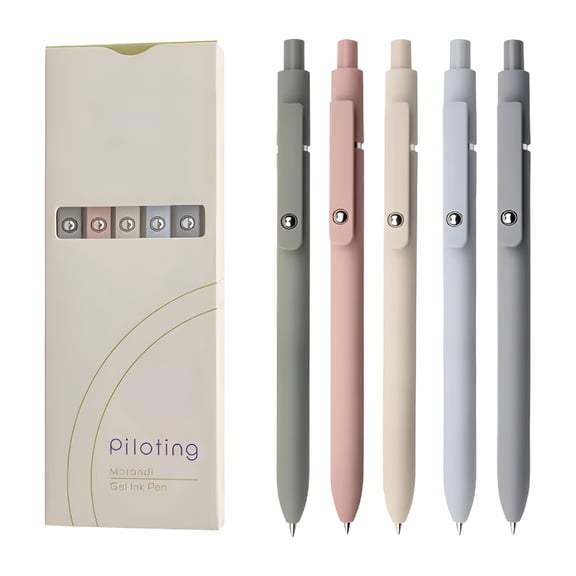 CCOCC 5-Pack Rollerball Gel Pens with Fidget Roller Clip and Refills, Quick-Drying Ink for Smooth Writing and Note Taking(A)