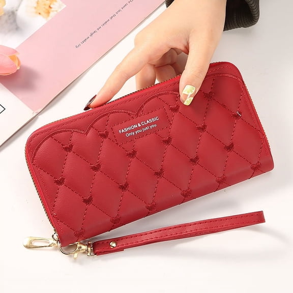 Multifunctional women's long wallet money clip card clip coin purse cell phone bag clutch bag leather wallet