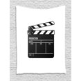 thumbnail image 1 of Movie Theater Tapestry, Realistic Illustration of a Clapper Board Symbol for Film and Video Industry, Wall Hanging for Bedroom Living Room Dorm Decor, 40W X 60L Inches, Black White, by Ambesonne, 1 of 2