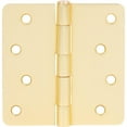thumbnail image 2 of Stone Harbor Hardware 4" Door Hinges, 1/4" Radius Corner, Satin Brass, 3-Pack, 2 of 4