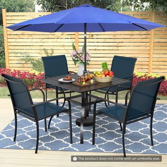4 seater patio set with umbrella Lark 7 Piece Outdoor Dining Table free and strong for years to come Walsunny 6 Piece Patio Furniture