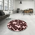 thumbnail image 3 of Ahgly Company Indoor Round Patterned Chocolate Brown Area Rugs, 4' Round, 3 of 6
