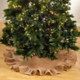 thumbnail image 5 of Fennco Styles Holiday Décor Ruffled Jute Christmas Tree Skirt 72" Round - Natural Burlap Tree Skirt for Home, Office, Outdoor, Winter Holidays and Special Occasions, 5 of 6
