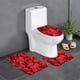 thumbnail image 4 of Set de alfombrillas de baño rojas para San Valentín - Alfombra antideslizante de 3 piezas, poliéster suave absorbente de agua, lavable a máquina, 45x75cm & 45x38cm & 35x45cm, 4 of 8