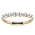 thumbnail image 2 of Solitaire Brilliance 2.7mm Round Cut Moissanite Diamond Single Shared Prong Stackable Band, 8 Stone Half Eternity Ring for Women 10K Yellow Gold, Ring Size 8, 2 of 7