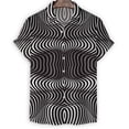 thumbnail image 4 of Camisa con estampado geométrico 3D para hombre, camisas hawaianas de verano, blusas de manga corta para playa y calle, blusa con botones de solapa, ropa para hombre, 4 of 5