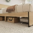 thumbnail image 5 of Bed Frame with 2 Storage Drawers, Platform Bed with Rattan Headboard, Natural Rattan Full Size Bed Frame, Metal Bedframe with Wood Slats Support, Noise Free, No Box Spring Needed, 5 of 7