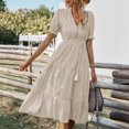 thumbnail image 1 of Vestido con lazo Y borlas ANGGREK a Rayas con Volantes Para Fiesta de citas, 1 of 6
