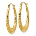 thumbnail image 2 of 14k Polished Twisted Oval Hollow Hoop Earrings S1256, 2 of 2