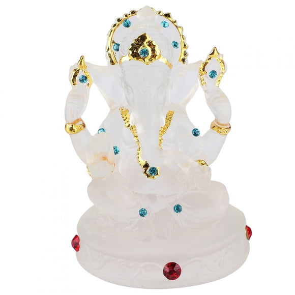 Adornos transparentes del dios elefante: Exquisita decoración artesanal.