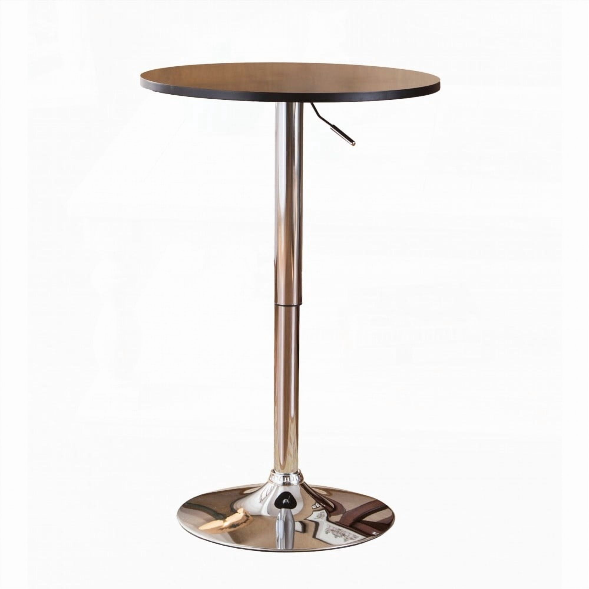 Modern Black Adjustable Wood and Metal Bar Table for Home Decor