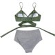 thumbnail image 4 of Traje de baño de cintura alta dividido para mujer, bikini sexy, traje de baño con push-up, conjunto de bikini con vendaje y parte superior de tubo, 4 of 7