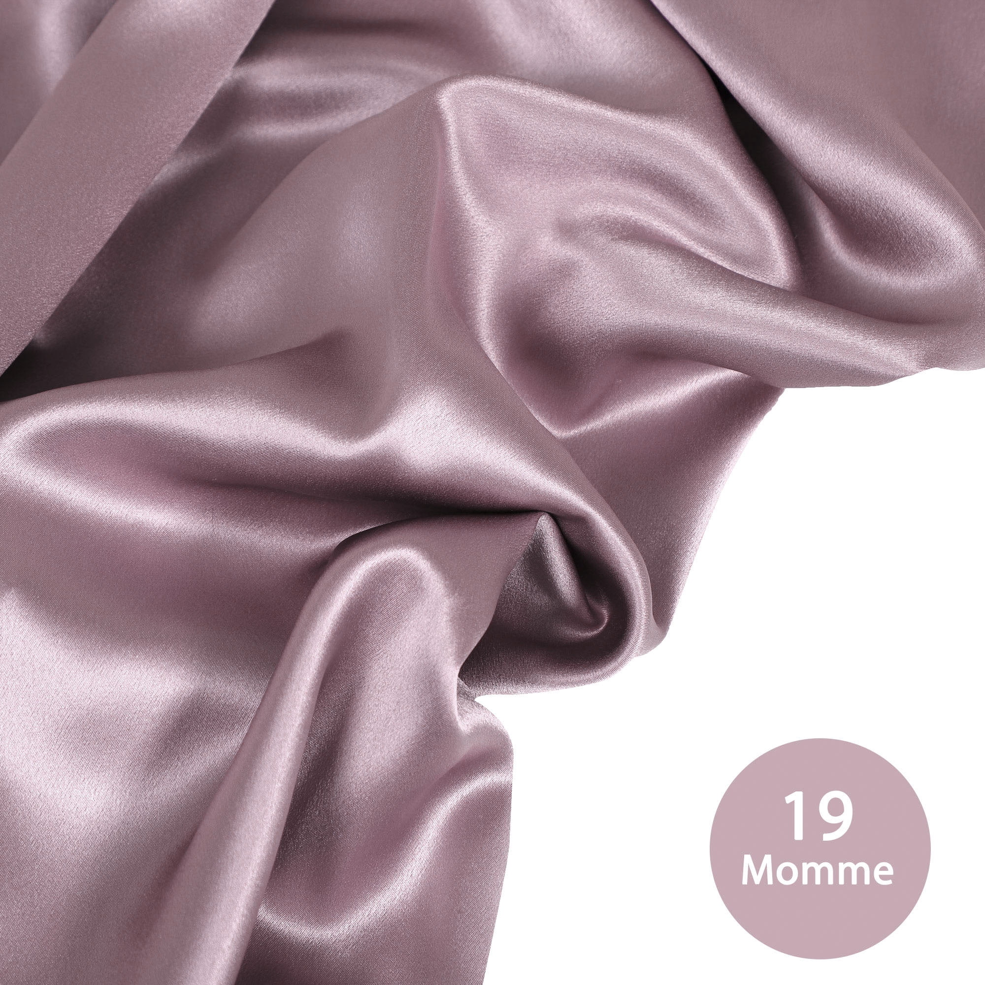 PiccoCasa 1 Pack 19mm Silk Pillowcase for Hair and Skin with Zipper Queen Mauve