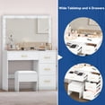 thumbnail image 4 of Dextrus Makeup Vanity Ensemble,Generously Sized Illuminated Mirror, Vanity Featuring Electrical Outlet, 3 Versatile Lighting Modes, Customizable Brightness, and 4 Storage Drawers for Women Girls, 4 of 5