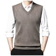 thumbnail image 2 of uikmnh Mens Vests Casual Men's Knitted V-Neck Sleeveless Padded Sweater Vest for Gentlemen Comfortable Winter Wear Size:M, 2 of 7