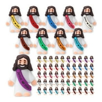 MAE 50 Pcs Mini Jesus Figures Easter Jesus Loves You Jesus Toys Little Jesus Figures to Hide and Seek Sunday School Religious Party Favors Gift for Easter Egg Stuffers (Multicolor)