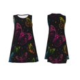 thumbnail image 4 of Lafuoo Butterfly Pattern Women's Sleeveless Dress, Round Tie Pocket Short Sleeve Dress Summer Clothing, Suitable for Vacation, Leisure, Work-X-Large, 4 of 8