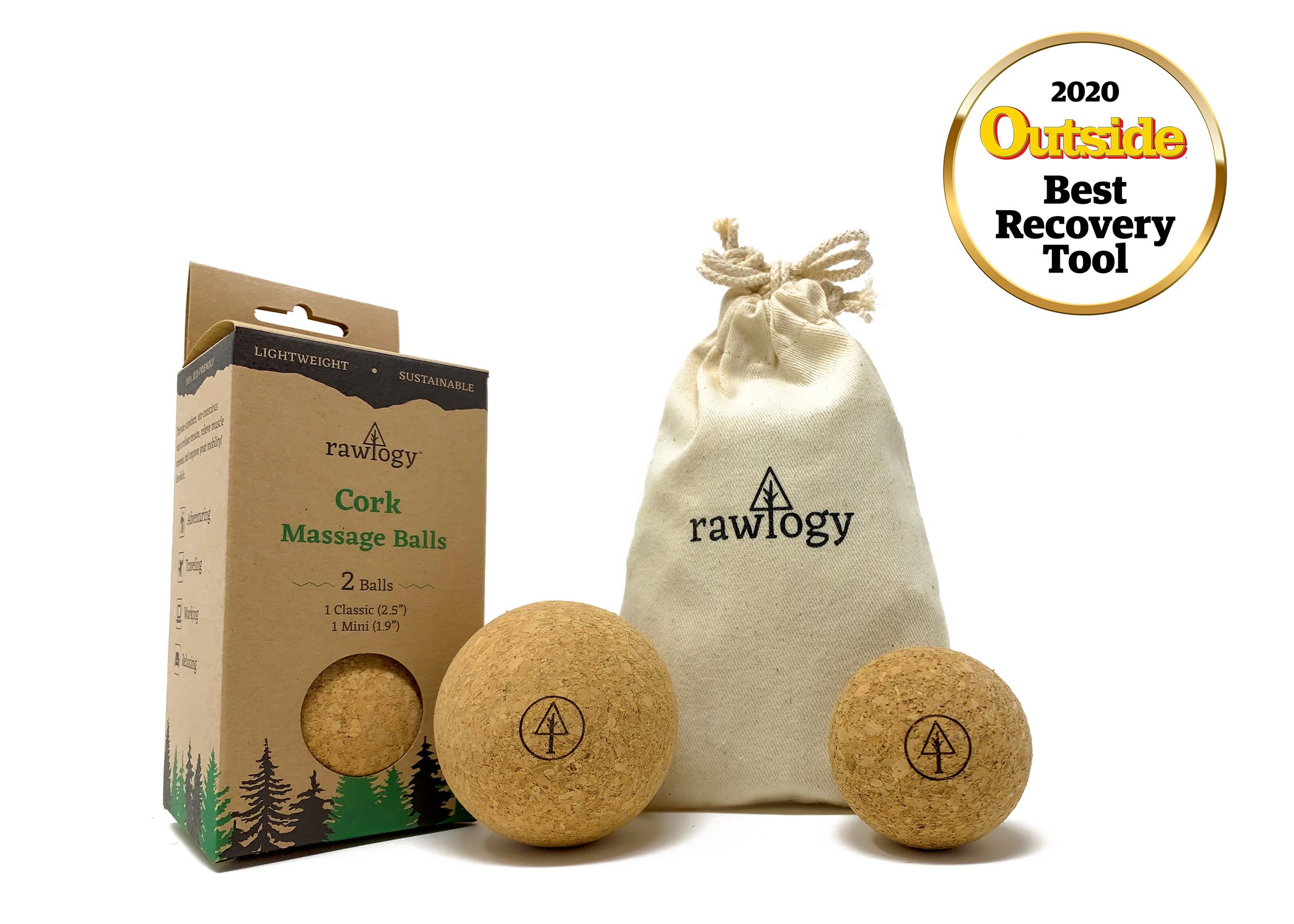 Rawlogy Cork Massage Ball Set