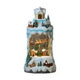 thumbnail image 1 of Centro de mesa con globo de nieve navideño iluminado, imagen de resina, decoración navideña nocturna Papá Noel volador, 1 of 9