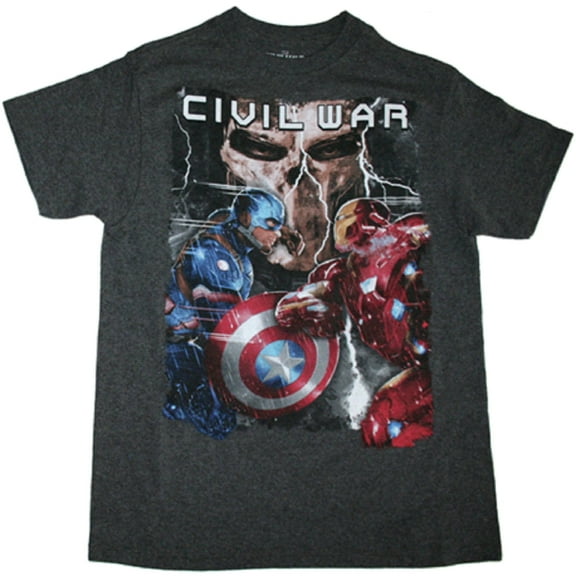 Marvel Captain America Civil War Big Boy's Gray T-Shirt - (Medium)