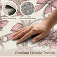 thumbnail image 6 of ODIKA Coquette Ribbon Motif Vintage Cluster Round Shaped Pink Refined Structured for Entryway, Kitchen, Laundry Room, Stain Resistant Thin Throw, 6 of 7