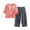 Orange, variant on Women Cotton Pajamas Sets Loose Crewneck 3/4 Sleeve Top with Pants Set Comfy Summer Sleepwear Soft Loungewear