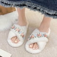 thumbnail image 2 of Gaexia Fuzzy Slippers Women,Fashionable Slippers Cozy Floral Slippers Warm Indoor Soft Bottom Footwear for Comfort and Style,Funny Slippers, 2 of 7