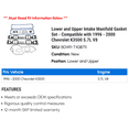 thumbnail image 2 of Lower and Upper Intake Manifold Gasket Set - Compatible with 1996 - 2000 GMC K3500 5.7L V8 1997 1998 1999, 2 of 2