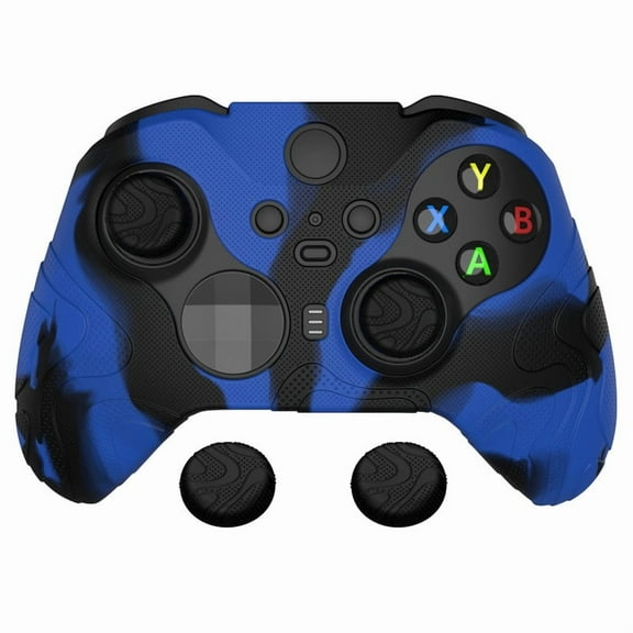 PlayVital Mountain Range Edition Silicone Cover , Blue & Black Anti-Slip Controller Skin for Xbox Elite Wireless Controller Series 2 & Elite Series 2 Core w/ Thumb Grips